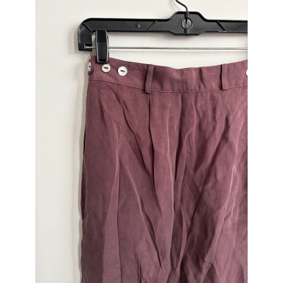 Vintage Silk Midi Skirt Size Small Puce purple - Picture 3 of 5